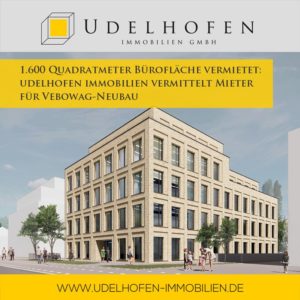 1.600 Quadrat­meter Bürofläche vermietet: UDELHOFEN IMMOBILIEN vermittelt Mieter für Vebowag-Neubau